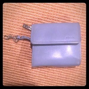Fossil light blue leather wallet
